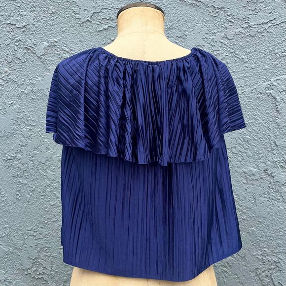 Vintage 80s Disco Shirt Off the shoulder Top Size Small - Picture 2 of 8